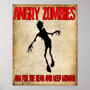 Poster 'Poster Johnny irritado dos zombis irritados"