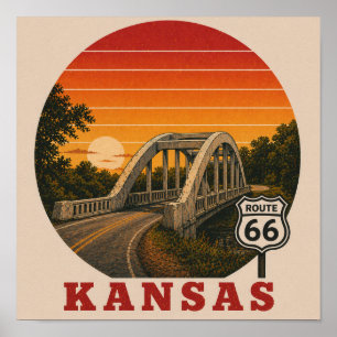Poster Pôster Kansas Rainbow Bridge Rota 66