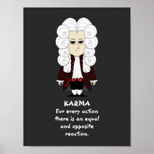 Póster Poster. Karmas & lei de Newton ó (fundo escuro)