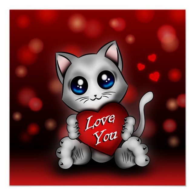 Póster Poster Le chaton t'aime (Frente)