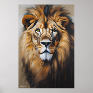 Poster Pôster   Leão   Óleo de arte