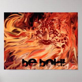 Póster Poster, leopardo em chamas