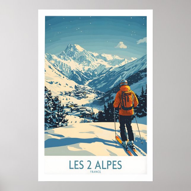 Poster Pôster Les 2 Alpes França 1 (Frente)