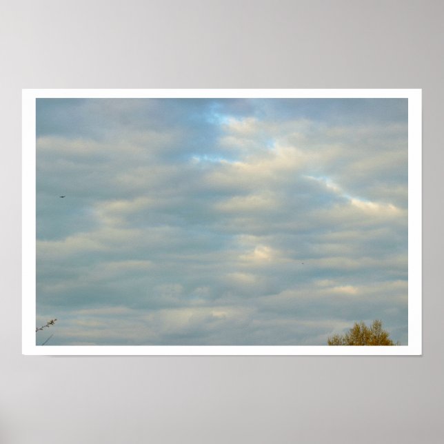 Póster Pôster Luz do Sol Espelhando Através das Nuvens (Frente)