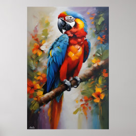 Poster Pôster | Macaw | Estilo de pintura a óleo