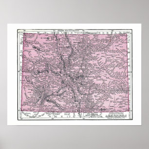 Poster Poster:  Mapa de Colorado, 1921