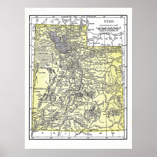 Póster Poster: Mapa de Utah, 1921 (Frente)