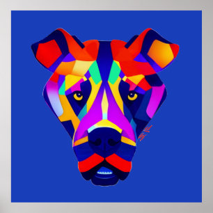 Poster Pôster matte valor azul do cachorro de Alexander