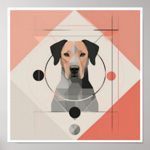 Poster Pôster Minimalista de Cachorro Abstrato
