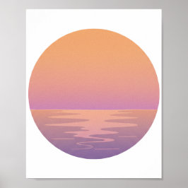 Poster Pôster Minimalista do Oceano ao Pôr do Sol – Trópi