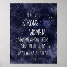 Pôster Motivacional Mulheres Fortes Noite Estrelad