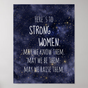Poster Pôster Motivacional Mulheres Fortes Noite Estrelad