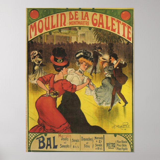 Poster Poster, moulin de la galette 1906  (Frente)