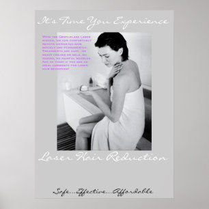 Poster Poster-Mulher do cabelo do laser na toalha