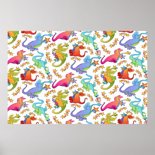 Póster Pôster Mural de Parede Infantil Dinossauro Berçári (Frente)