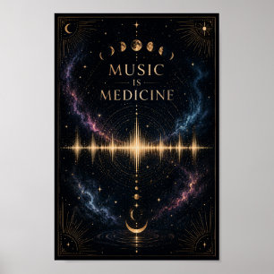 Poster Pôster Música É Medicina   Onda Sonora Celestial
