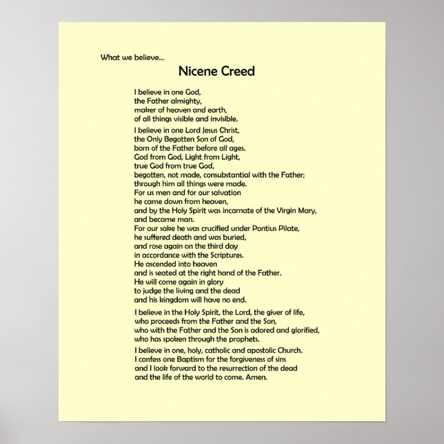 Poster Poster-Nicene Creed~ Personalizável! (Frente)