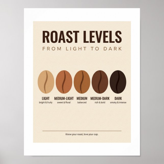 Poster Pôster Níveis de Torra de Café  (Frente)