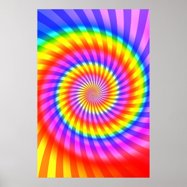 Póster Poster: Padrão espiral colorido (Frente)