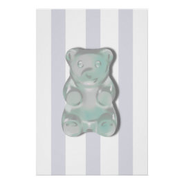 Póster Pôster para quarto de meninos Urso Gummy Cinza