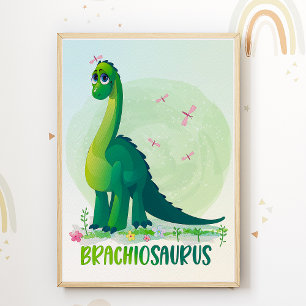 Poster Pôster para Quarto Infantil Brachiosaurus Impressã