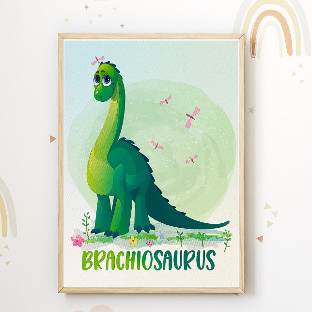 Poster Pôster para Quarto Infantil de Brachiosaurus Impre (Criador carregado)