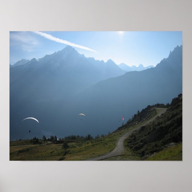 Poster Poster: Paragliders Chamonix Valley França (Frente)