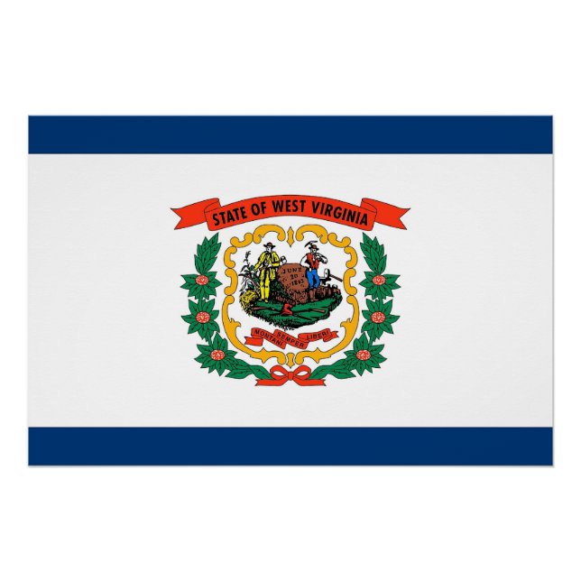 Póster Poster Patriótica com Bandeira da Virgínia Ocident (Frente)