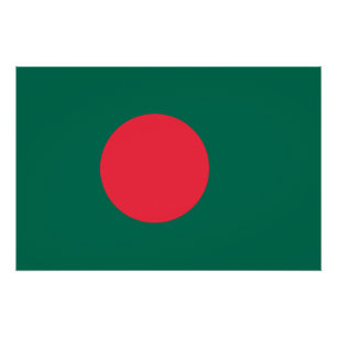 Póster Poster Patriótica com Bandeira de Bangladesh