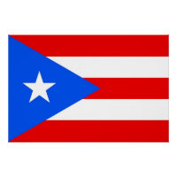 Poster patriótica com bandeira de Porto Rico