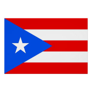 Póster Poster patriótica com bandeira de Porto Rico
