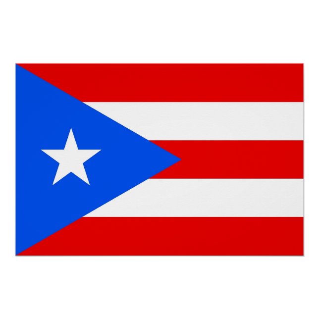 Póster Poster patriótica com bandeira de Porto Rico (Frente)