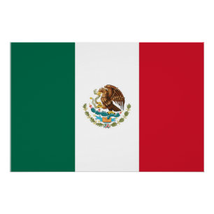 Póster Poster Patriótica com Bandeira do México