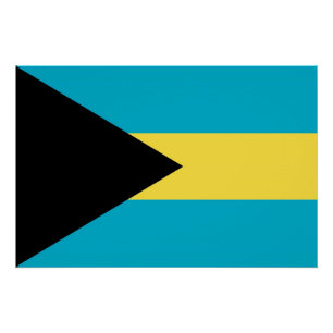 Póster Poster patriótico com a bandeira de Bahamas