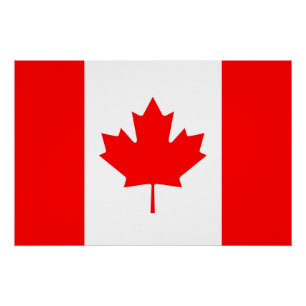 Póster Poster patriótico com a bandeira de Canadá