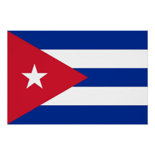 Póster Poster patriótico com a bandeira de Cuba