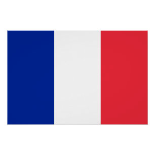 Póster Poster patriótico com a bandeira de France