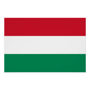 Póster Poster patriótico com a bandeira de Hungria
