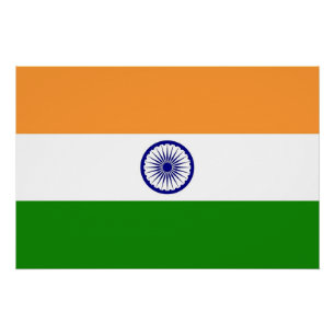 Póster Poster patriótico com a bandeira de India