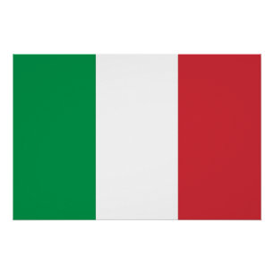Póster Poster patriótico com a bandeira de Italia