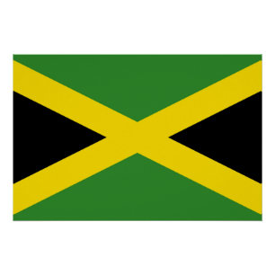 Póster Poster patriótico com a bandeira de Jamaica