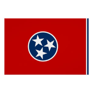 Póster Poster patriótico com a bandeira de Tennessee