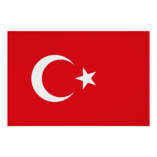 Póster Poster patriótico com a bandeira de Turquia