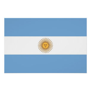 Póster Poster Patriótico com Bandeira da Argentina