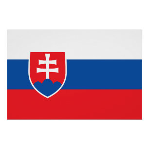 Póster Poster Patriótico com Bandeira da Eslováquia