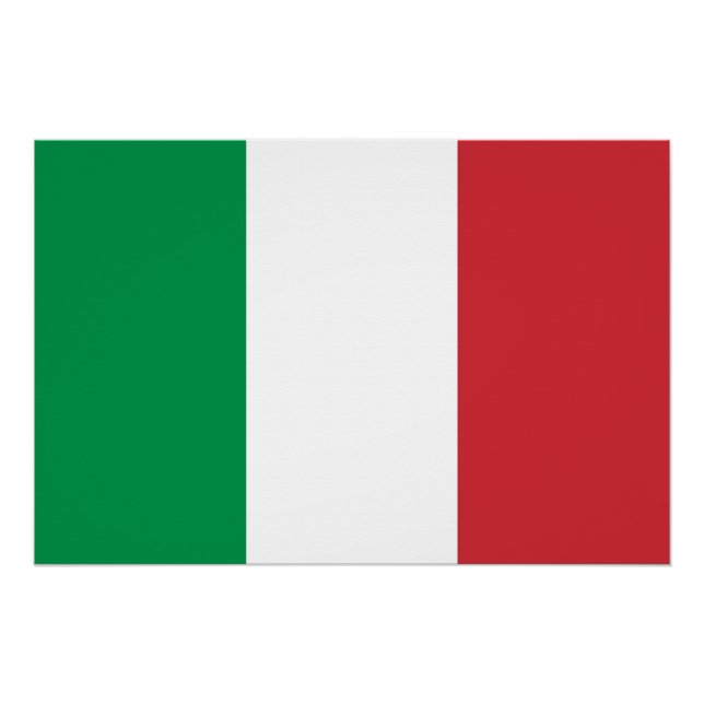 Póster Poster Patriótico com Bandeira da Itália (Frente)