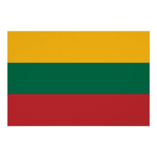 Póster Poster Patriótico com Bandeira da Lituânia