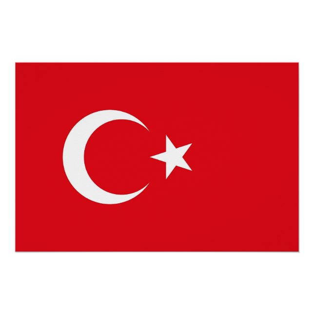 Póster Poster Patriótico com Bandeira da Turquia (Frente)
