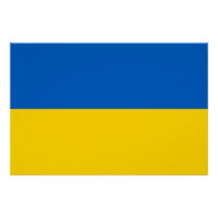 Poster Patriótico com Bandeira da Ucrânia