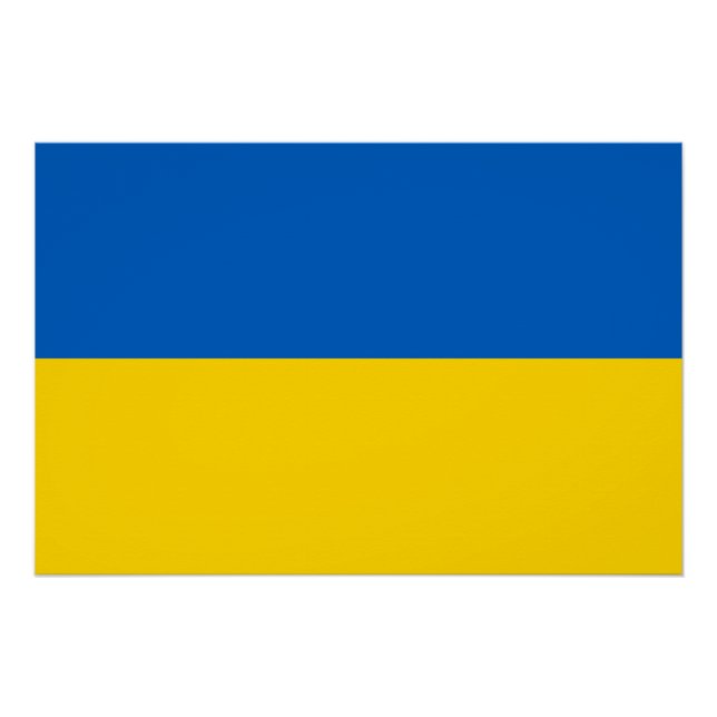 Póster Poster Patriótico com Bandeira da Ucrânia (Frente)